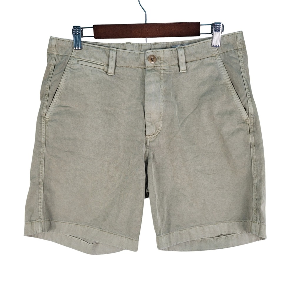 Outerknown Chino Shorts Mens 31 Beige Good Organic Cotton Flat Front Casual